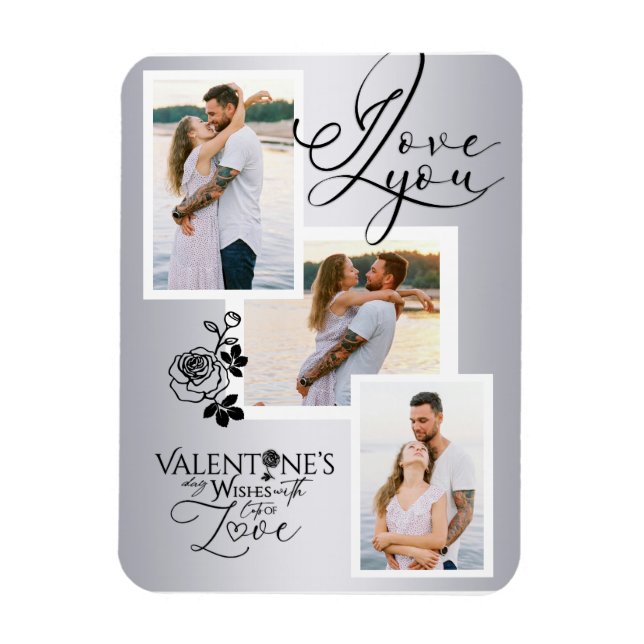 Elegante Collage zum Valentinstag Magnet (Vertikal)