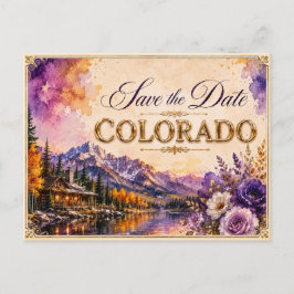 Elegante Colorado Save-the-Date-Hochzeits-Einladun Postkarte