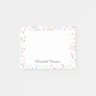 Elegante Colorful Confetti Personalisiert Post-it Klebezettel