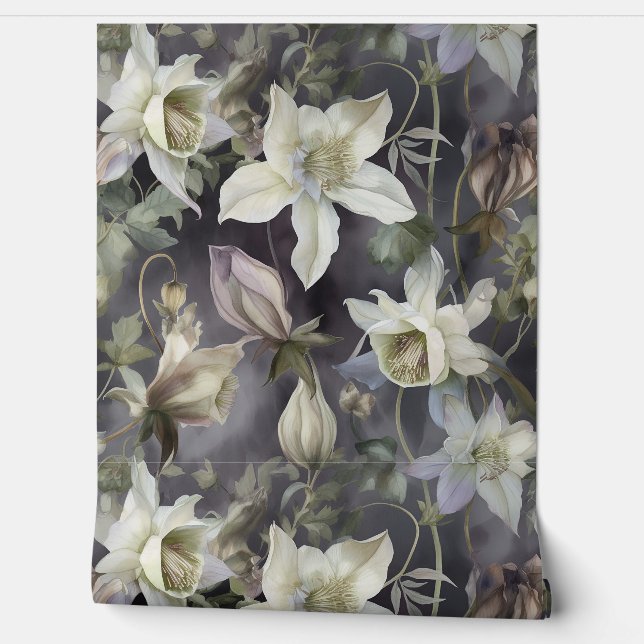 Elegante Columbine-Blume Tapete (Abrollen)