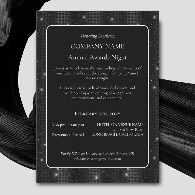 Elegante Company Business Black Sparke Award Nacht Einladung (Von Creator hochgeladen)