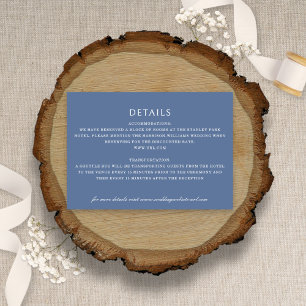 Elegante Coneflower Minimalistisch Dusty Blue Wedd Begleitkarte