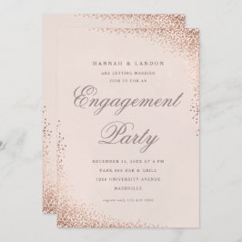 Elegante Confetti Rose Gold Engagement Party Einladung