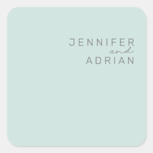 Elegante Cool Mint Minimal Moderne Umschlag Aufkle Quadratischer Aufkleber