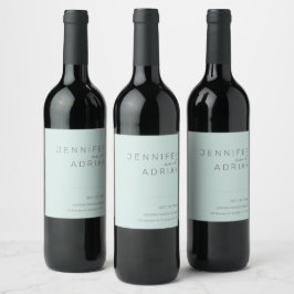 Elegante Coole Minze Minimal Weißes und Rotes Wein Weinetikett