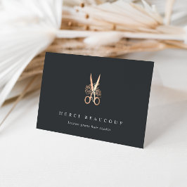 Elegante Copper Floral Scissors Logo-Mitteilungska