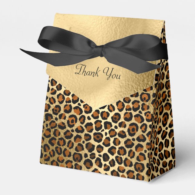 Elegante Copper Gold Leopard Animal Print Geschenkschachtel (Vorderseite)
