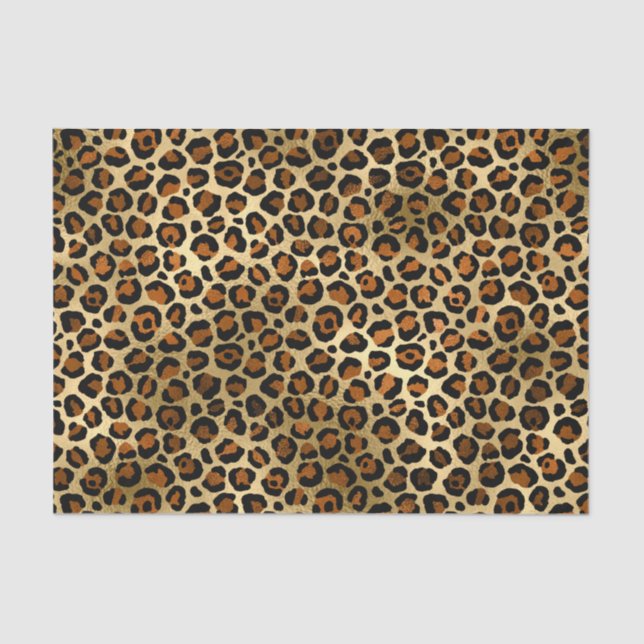 Elegante Copper Gold Leopard Animal Print Seidenpapier (Vorderseite)