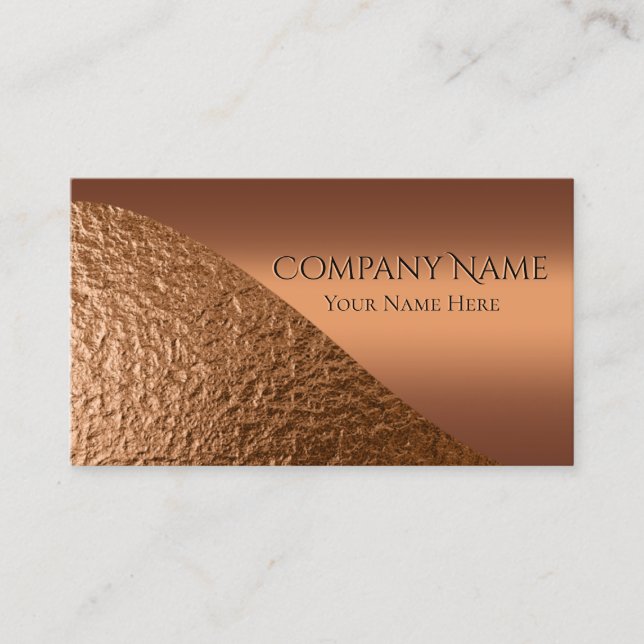 Elegante Copper Moderne Corporate Business Card Visitenkarte (Vorderseite)