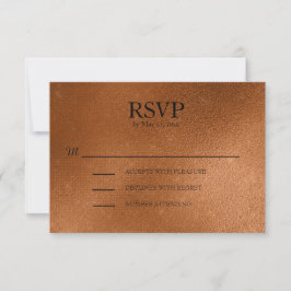 Elegante Copper Wedding RSVP Karte