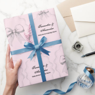 Elegante Coquette Hand Drawn Bows & Wedding Vows Geschenkpapier