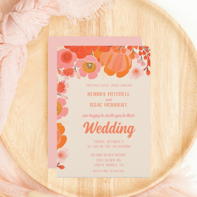 Elegante Coral Pink Peony Blume Einladung (Von Creator hochgeladen)