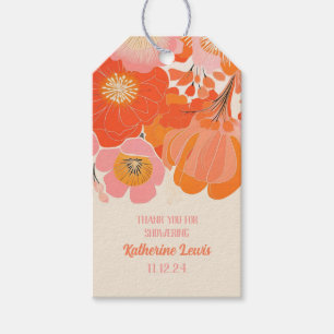 Elegante Coral Pink Poppy Blume Geschenkanhänger