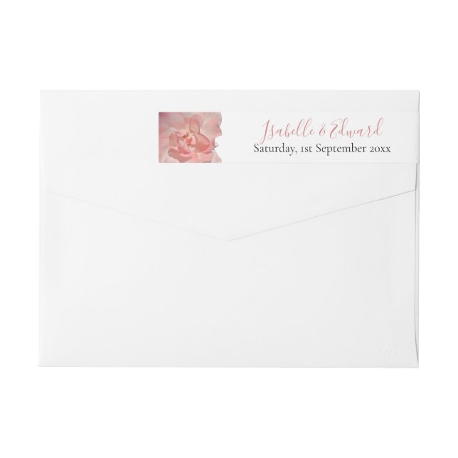 Elegante Coral Rose Watercolor Hochzeitssendung Ma (Rückseite)