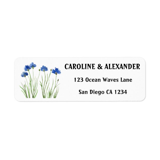 Elegante Cornflwers Wildblumen Hochzeit (Vorne)