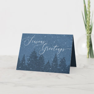 Elegante Corporate Business Winter Holiday Blue Feiertagskarte