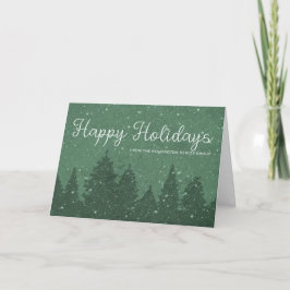 Elegante Corporate Business Winter Holiday Green Feiertagskarte