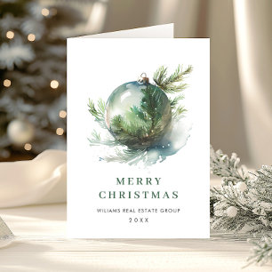 Elegante Corporate Christmas Ornament Gruß Feiertagskarte