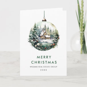 Elegante Corporate Christmas Ornament Gruß Feiertagskarte