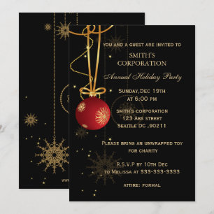 Elegante Corporate Holiday Party Einladungen