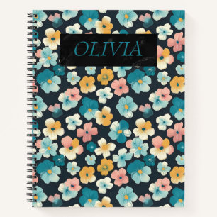 Elegante Cotattecore Blumengeschenke Notizbuch