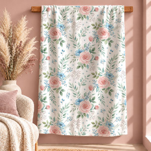 Elegante Cottagecore-Blumenwiesen-Wurfdecke Ar Sherpadecke