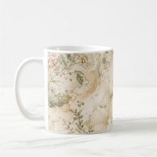 Elegante Cottagecore-Marmor-Botanik-Homedekoration Kaffeetasse