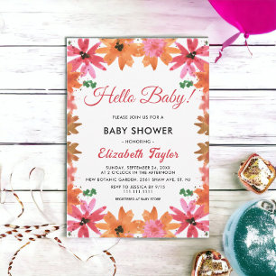 Elegante Country Rose Floral Fall Babydusche Einladung