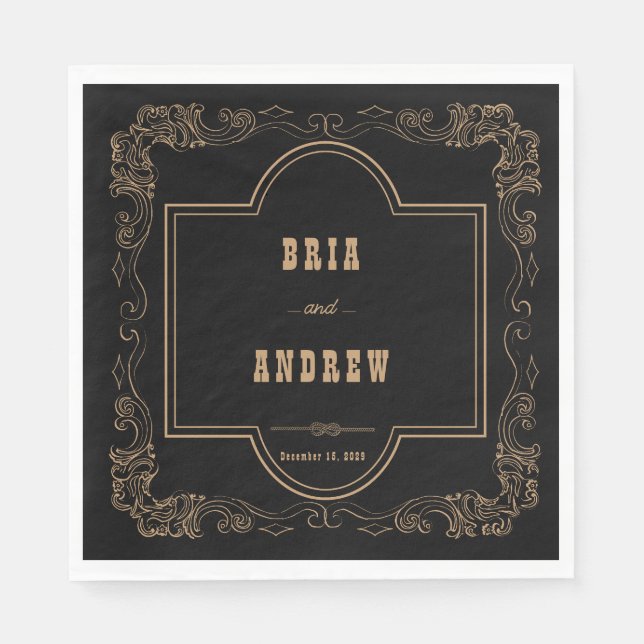Elegante Country Wedding Serviette (Vorderseite)