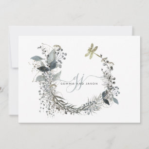 Elegante Couple Monogram Flat Note Card Mitteilungskarte
