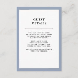 Elegante Couture | Dusty Blue Guest Details Begleitkarte