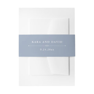 Elegante Couture Dusty Blue Wedding Einladungsbanderole