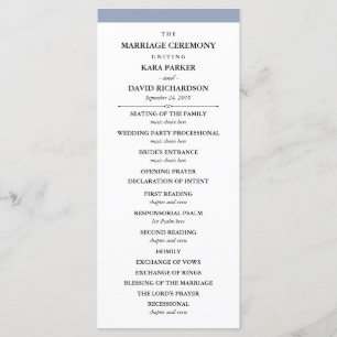 Elegante Couture Dusty Blue Wedding Program Programm