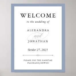 Elegante Couture | Dusty Blue Wedding Welcome Poster