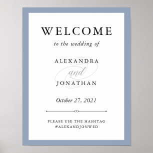 Elegante Couture   Dusty Blue Wedding Welcome Poster