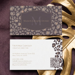 Elegante Couture Gepard Leopardendruck Luxusmarke Visitenkarte