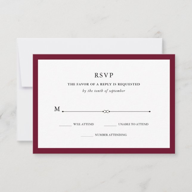 Elegante Couture | Marsala UAWG RSVP Karte (Vorderseite)