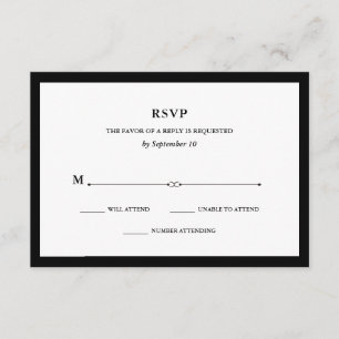 Elegante Couture Schwarz-Weiß-UAWG RSVP Karte