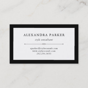 Elegante Couturen   Schwarzweiss Visitenkarte