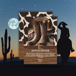 Elegante Cowgirl Boots Baby Shower Begleitkarte