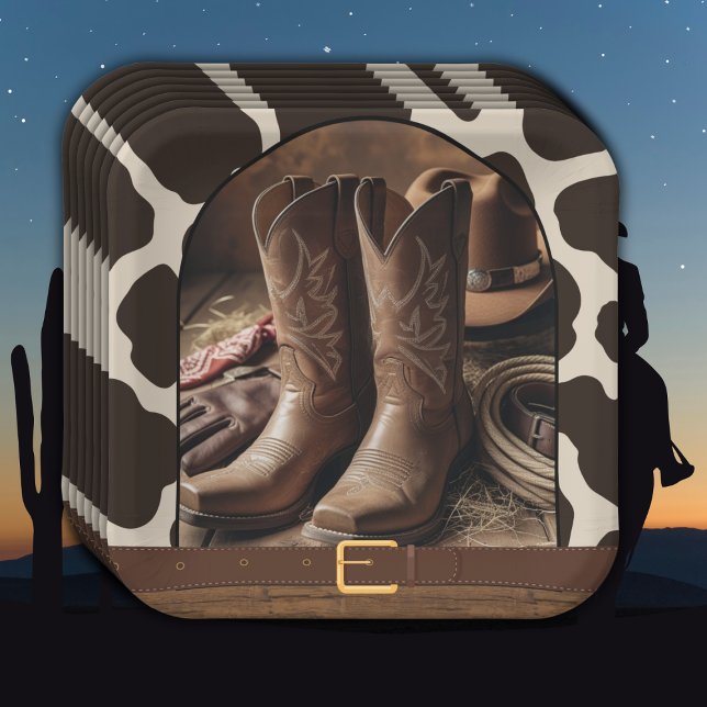 Elegante Cowgirl Boots Baby Shower Pappteller (Von Creator hochgeladen)