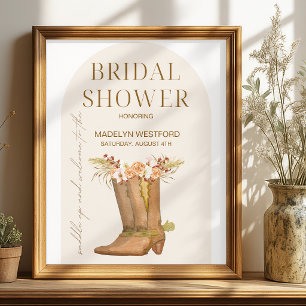 Elegante Cowgirl-Stiefel Brautparty Willkommenssch Poster