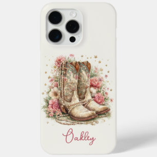 Elegante Cowgirl-Stiefel mit Blumen monogrammiert Case-Mate iPhone Hülle