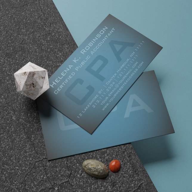 Elegante CPA zertifizierte Wirtschaftsprüfer Aquam Visitenkarte (Von Creator hochgeladen)