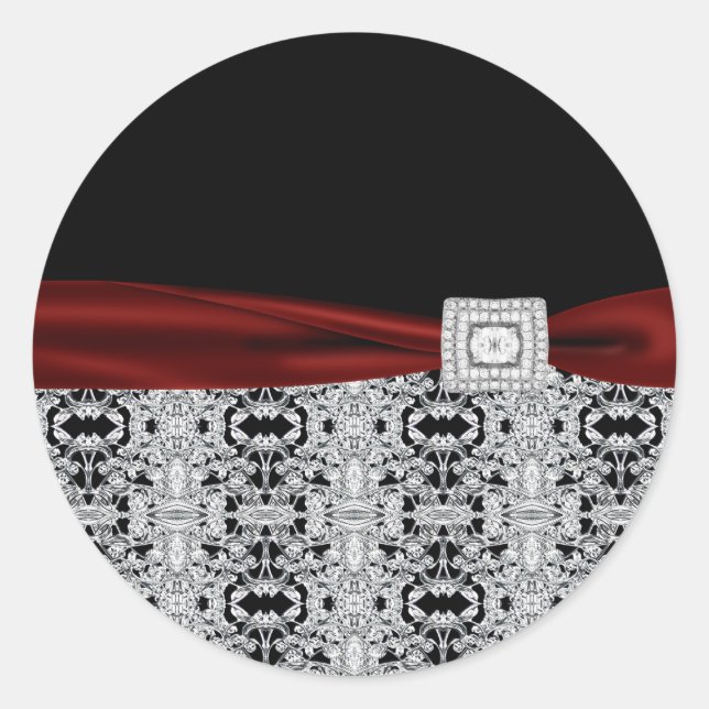 Elegante Cranberry Red Black Diamond Stickers (Vorderseite)