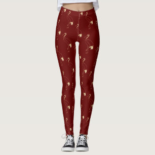 Elegante Crane Maroon Leggings