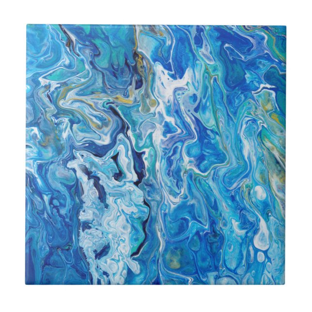 Elegante Crazy Lace Agate 6 - Ocean Blue Fliese (Vorderseite)