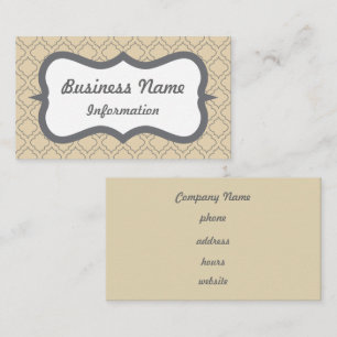 Elegante Cream and Gray Business Card Visitenkarte