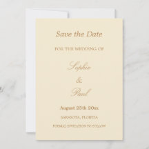 Elegante Cream Beige Hochzeit speichern Sie das Da