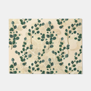 Elegante Cream Gold Whimsical Eukalyptus Greenery Fußmatte